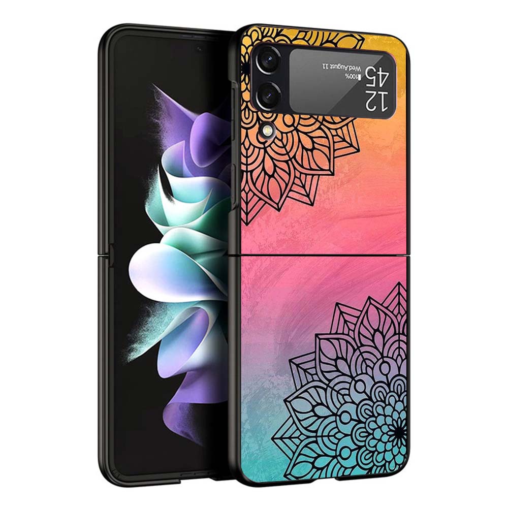 Totem Mandala Colorful Flower Phone Case For Samsung Galaxy Z Flip7 Flip6 5G Flip5 Flip4 Flip3 ZFlip 7 6 3 4 5 Shockproof Back C