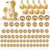 68Pcs Gold Balls Cake Topper Cupcake Foam Cake Balls Decorations for Birthday Party Wedding Anniversary Cake Decorating