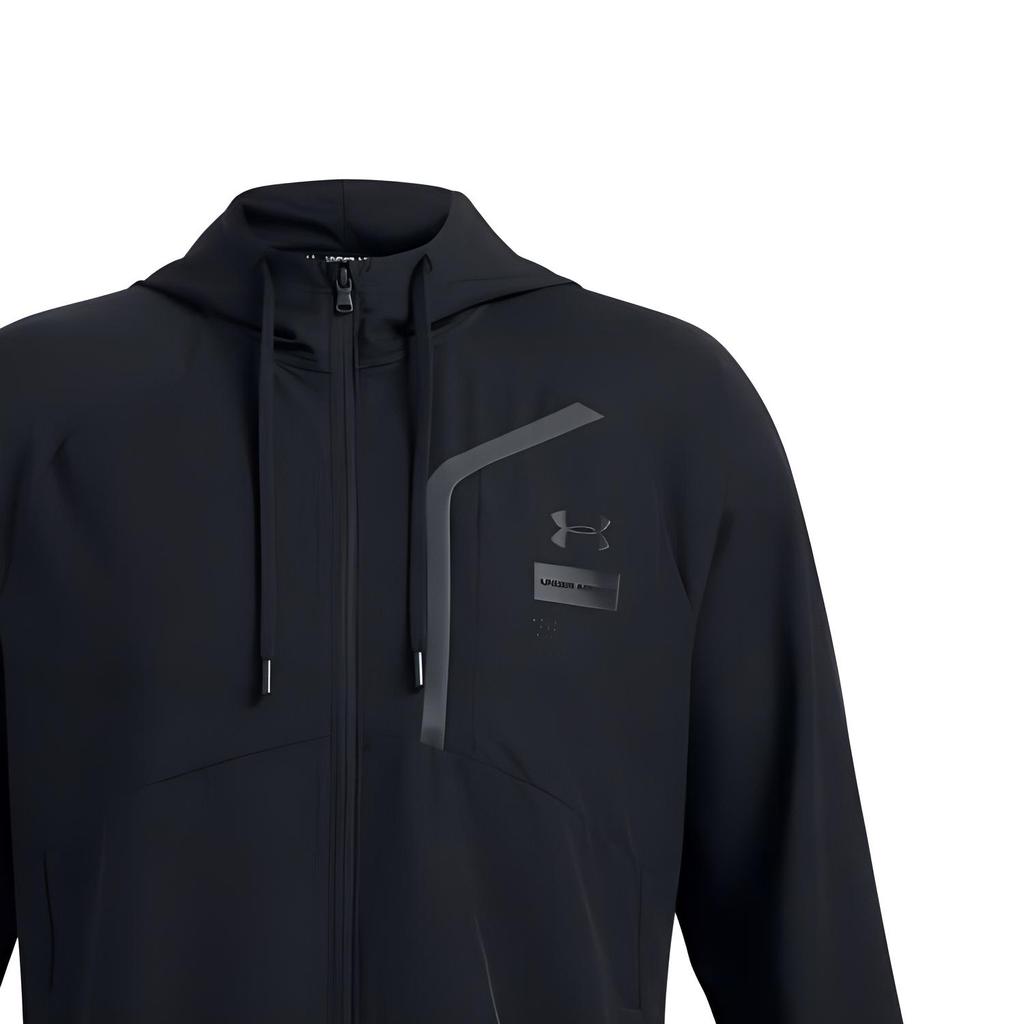 Under Armour Logo Hooded Long Sleeve Jacket Men Jackets Black 1388014-001