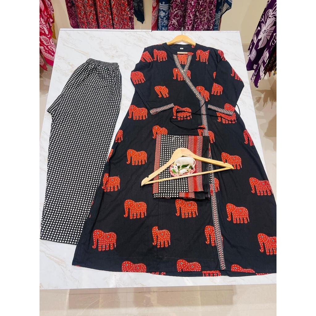 Women Designer Tunic Kurta Pant Dupatta Set Indian Pakistani Party Wear Kurti SC-2260