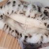 Soft Plush Bear Hat Imitation Mink Fur Brimless Pullover Cap Fashion Leopard Print Beanie  Girls