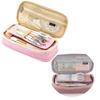 Pencil Bag 2 Tier Large Capacity Metal Zipper Mesh Pocket Portable Large Pencil Case for Students School Office Pink
