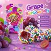 Gominolas SEOJU Sabor Uva Arcoíris 46g | Recubrimiento Crujiente de Virutas Arcoíris, Núcleo de Gominola de Uva Elástico, Textura Única en Capas