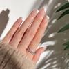 Nail Art Short Beveled White French Nails with Gold Line Stickers