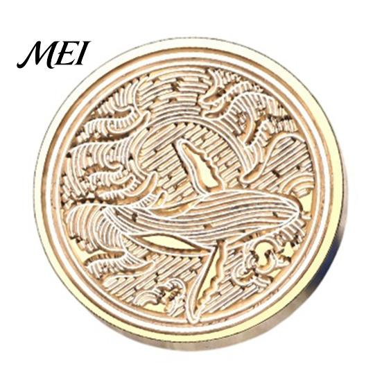 Gift Package Seal Brass Wax Stamp Head, Vintage European Embossed Relief Engraved Wedding Invitation Sealing Head for Envelope Journal Wrapping Retro