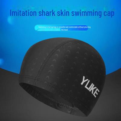 Yuke Unisex Μεγάλο Σκουφάκι Κολύμβησης για Μακριά Μαλλιά - Άνετο Ελαστικό Σχέδιο Δέρματος Καρχαρία