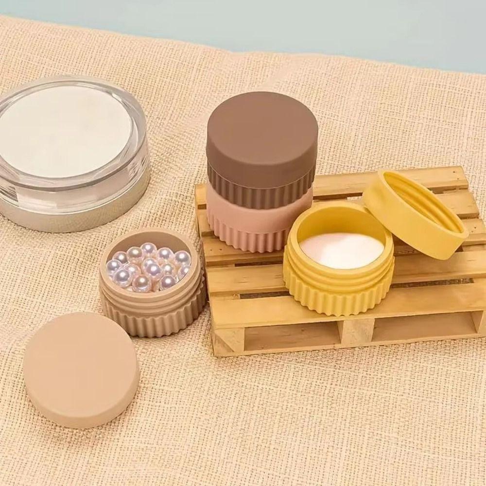 4PCS Silicone Moisturizer Container Mini Cream Powder Case Silicone Storage Box Gels Lotions