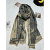 New Xiangyun Swallow Jacquard Warm Shawl for Women Autumn and Winter Thickened Warm Double Sided Different Color Scarf