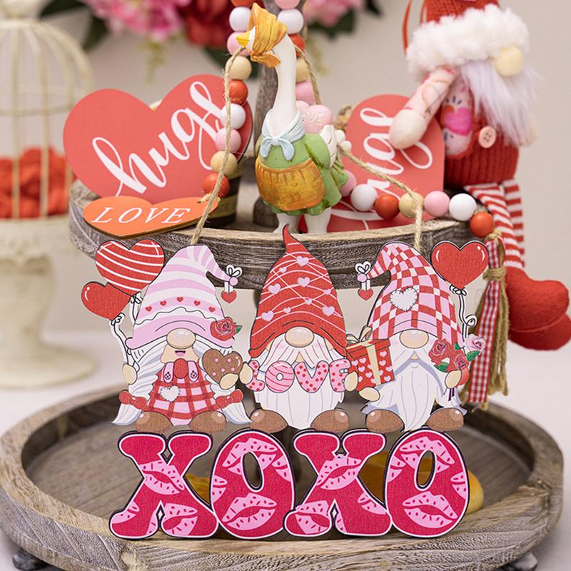 Valentine Tree Ornaments Pink Wooden Valentine's Day Decor Wooden Valentine's Day Decor Delicate and Cute for Doorways Windows