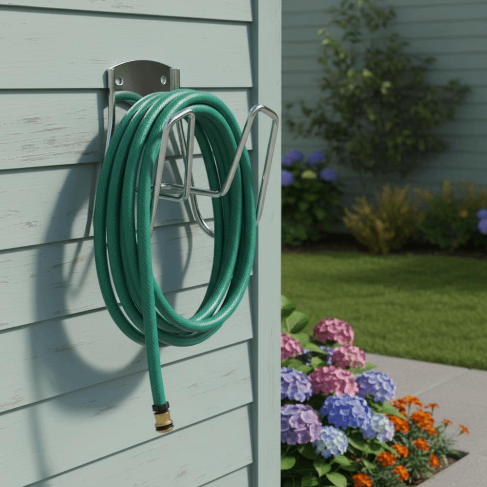 Rust-Proof Garden Storage Rack Silver Finish Garden Hose Hanger Water Pipe Organization  Garden Use