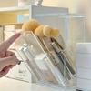 Clear Acrylic Makeup Brush Organizer Holder With Lid Cosmetic Storage Box For Vanity Tabletop Desk Display Produce Clothes