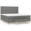 3137094 vidaXL Lit à sommier tapissier avec matelas Gris foncé 180x200cm Tissu