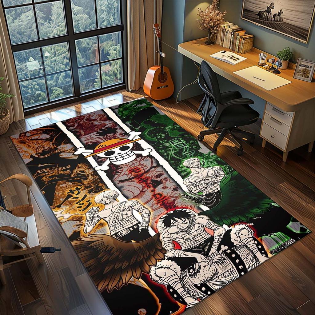 One Piece Anime Rug Carpet Large Area Rug Non Slip Washable Floor Mat Gamer Room Bedroom Home Decor -QJY