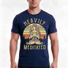 Heavily Meditated Tshirt Summer Casual Cotton Tee Oversized Streetwear Tops Vintage Graphic Print Loose Fit Short Sleeve