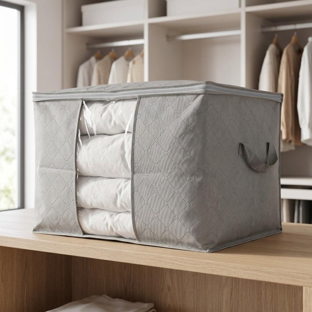 Non-woven Fabric Foldable Storage Bag Foldable Design Zipper Storage Bag For Clothes
