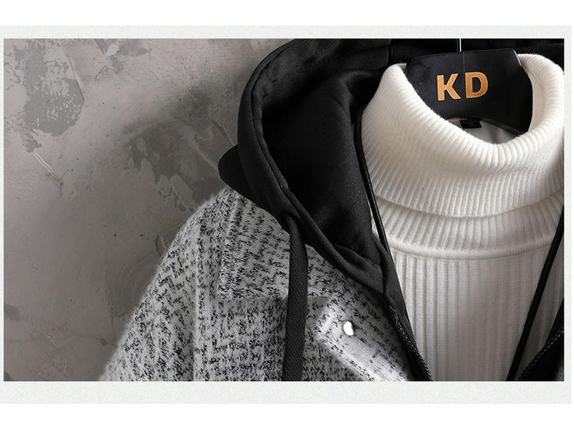 Trendiger zweiteiliger Mantel aus Kunstwolle mit Samtfutter für Herren