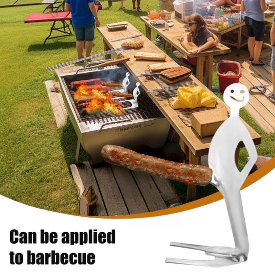 Funny Sausage Rack Stand Man Hot Dog Holder Reusable Hot Dog Roaster Hands-free Cooking Tools for Camping Party