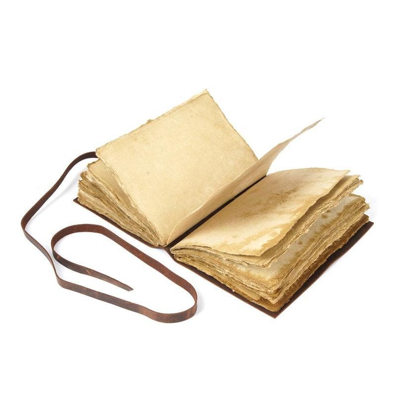 Wygląd vintage Skórzany dziennik Ręcznie robiona książka Dziennik ze 100% papieru z recyklingu, Dla, Notatnik, Szkicownik, Dziennik, pisanie