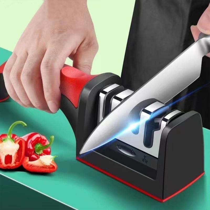 Professional 3/4 Purpose Knife Sharpener Multi-Kitchen Knife Scissor Sharpening Stone Hand-Held Quick Knife Sharpener Tool