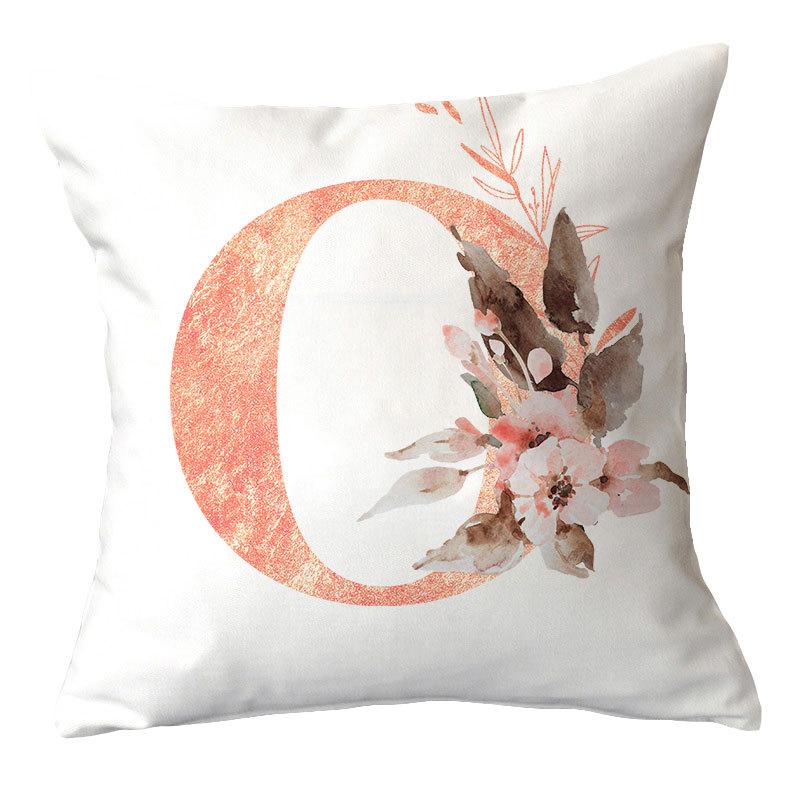 Ins Nordic Pillowcase Pink Letter Cushion Pillowcase Car Sofa Waist Home Furnishing