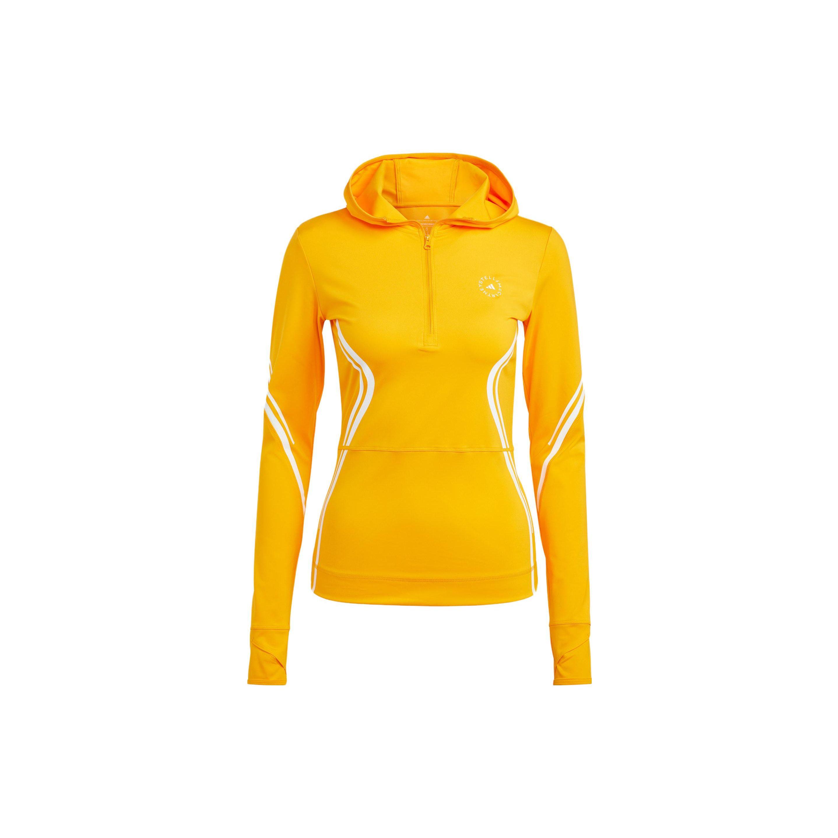 

adidas by Stella McCartney Women s TruePurpose Half-Zip Hooded Long Sleeve Top Orange HR4404 XS