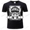 Online Arale Cartoon Tshirt Custom Cotton Short Sleeve Male Small Size Black Tees Shirt Many Color Tops Unisex Teeshirt Brand