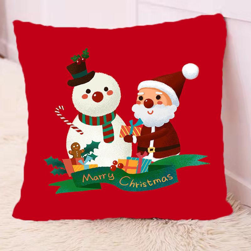 Kerstvakantie kussen schattige eland woonkamer bank kussen creatief internet beroemdheid kussen kamer kantoor decoratie (kussensloop + kussenkern 1 stuks)