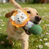 Plush Lion Dog Toy Squeaky Interactive Puppy Teething Toy Soft Stuffed Animal Dog Chew Toy for Teeth Cleaning Boredom Relief