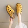 Female Shoes Cover Toe Ladies' Slippers Luxury Slides Platform 2025 Designer Retro Slippers Casual Cover Toe Shoes Slides Sliper
