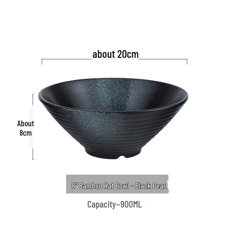 Japanese Ceramic Dòulì Ramen Bowl – Retro Coarse Pottery, High-End, Large Open-Mouth Trumpet Design, Ideal for Home Tableware