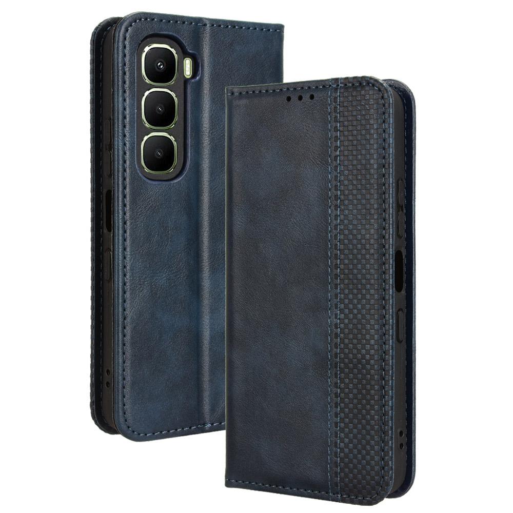 For Infinix Hot 60 5G/60i 4G Leather Case Wallet Stand Retro Texture Phone Cover