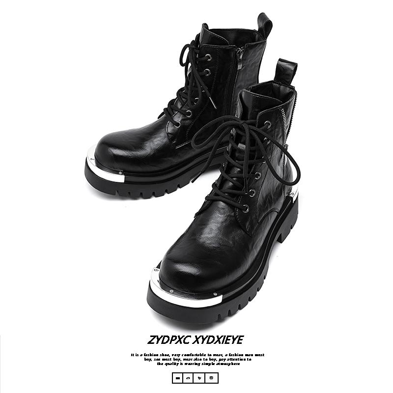 Fashion Leisure Walk Male Ankle Boots High Top Mens Casual Shoes Classics High Botas Ventilate Motorcycle Boots Outdoor Walking Footwear