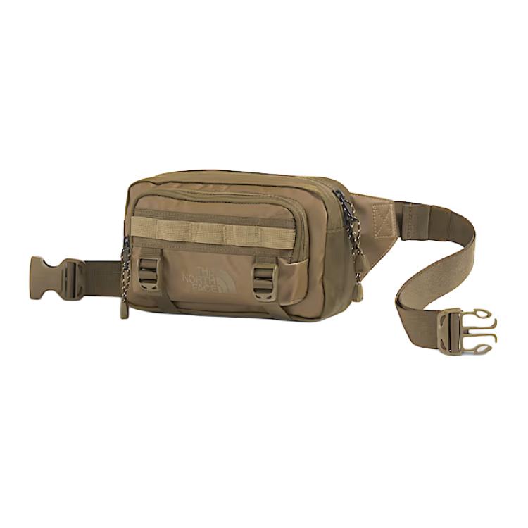 The North Face Base Camp Lumbar Classic Logo Design Polyester TPU Coated Waist Bag Unisex Waist Bag Khaki NF0A8BK5-C7E Khaki