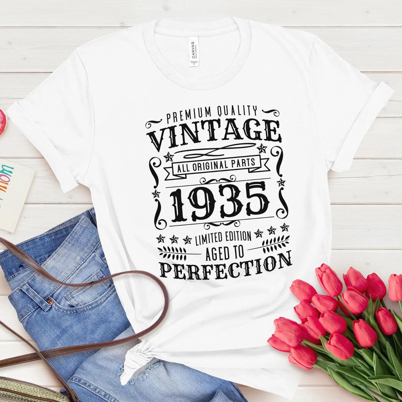 Vintage 1935 t-shirt, 90th Birthday Shirt, 1935 Birthday, Vintage 1935 Gift XL