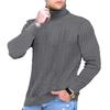 Autumn Winter New Men's Jacquard Sweater Striped Turtleneck Basic Style Casual Slim Fit Knitwear Male Soft  Knitted Pullover
