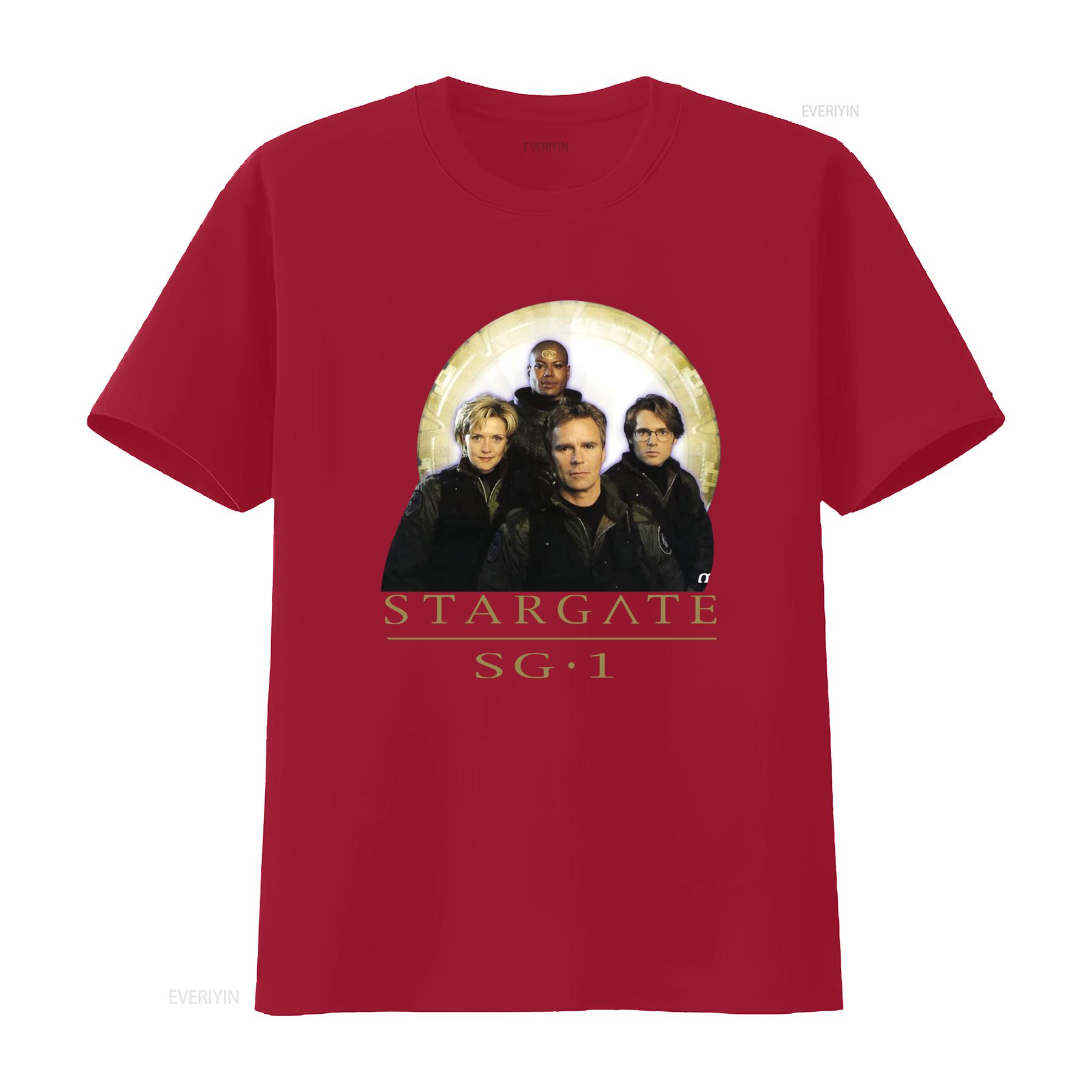 

Stargate SG1 Team Sci Fi TV Alien Show T Shirt for Fans vintage Washed Unisex Stretched Slightly Breathable homme Comfortable S