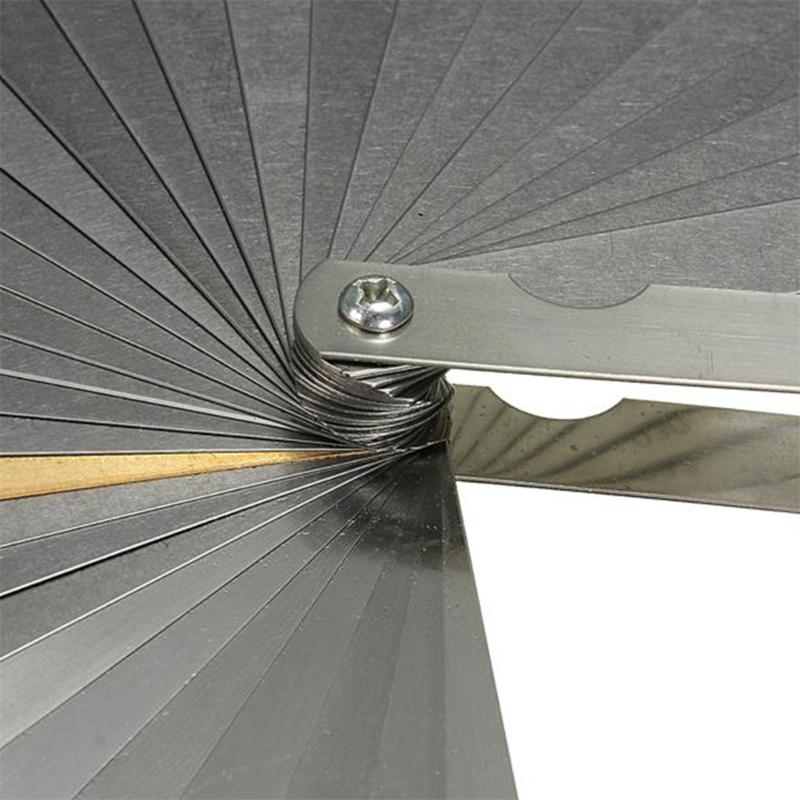 32 Blades Combination Feeler Gauge Stainless Steel Removable Metric Imperial 0.04-0.88mm Thickness Measuring Instruments