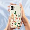 For iPhone 17 Case Christmas Snowman Pattern Printing Straight Edge TPU Phone Back Cover
