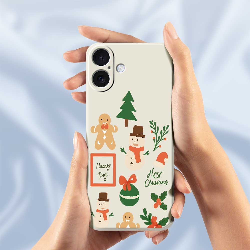For iPhone 17 Case Christmas Snowman Pattern Printing Straight Edge TPU Phone Back Cover
