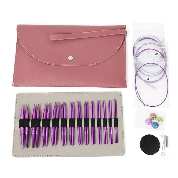 13Pairs of Aluminum Circular Knitting Needle Interchangeable Circular Knitting Needle Set for Knitting Sweater Sock