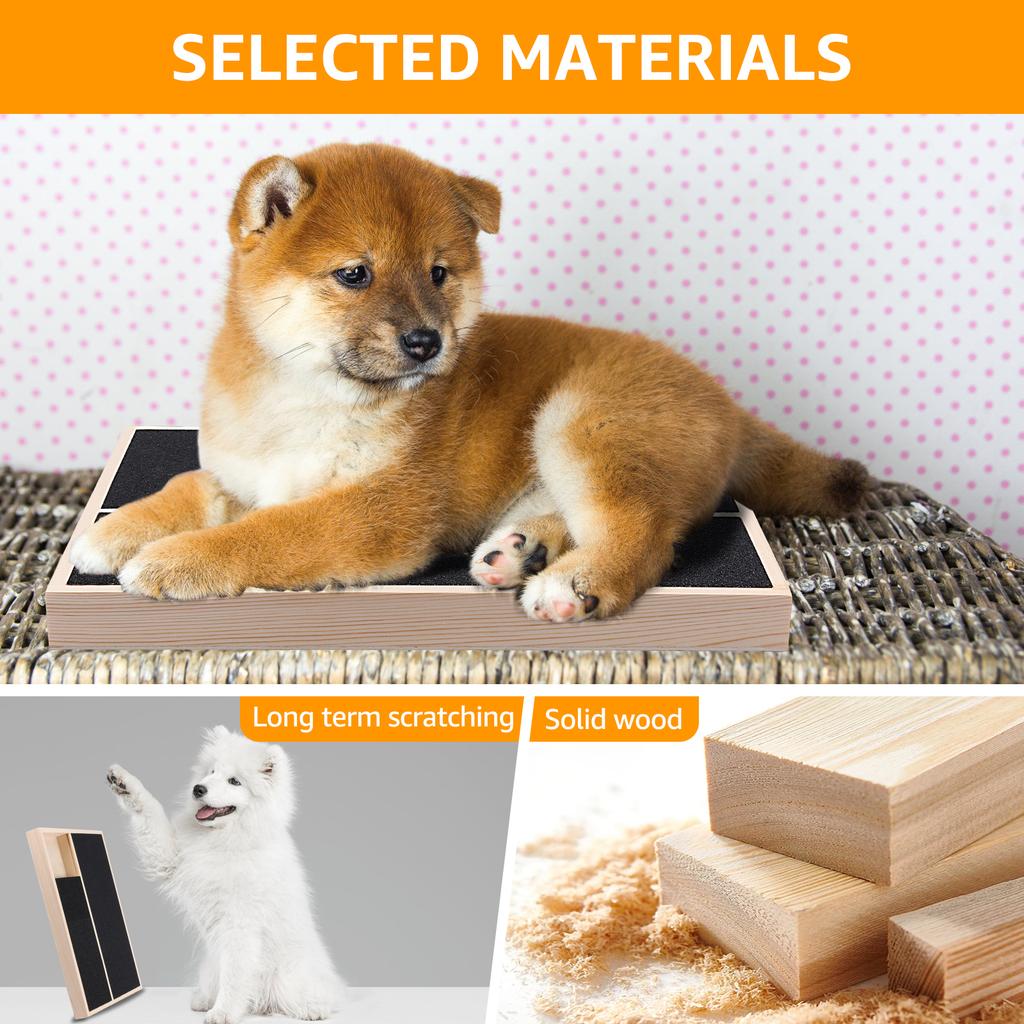 Wood Dog Nail Scratch Board Drawer Snack Box with Built-in Treat Box Pet Scratch Pad Fun Board Nail Grinde Toy