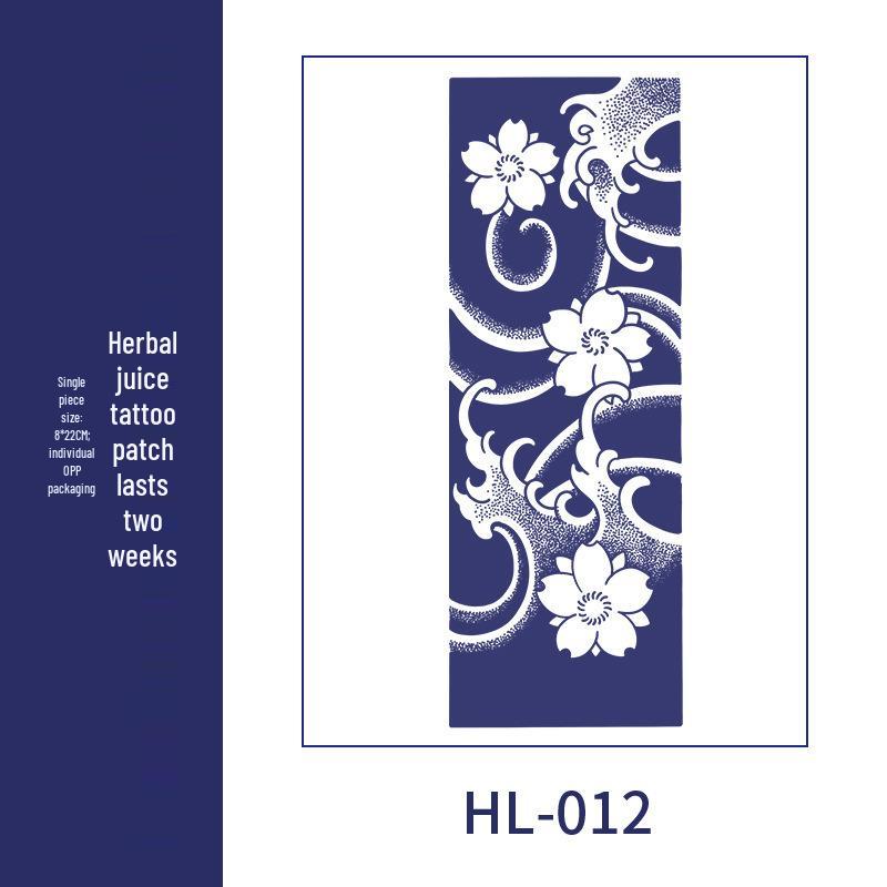 Large Semi-Permanent Waterproof American Style Flower & Plant Arm Tattoo Sticker for Men