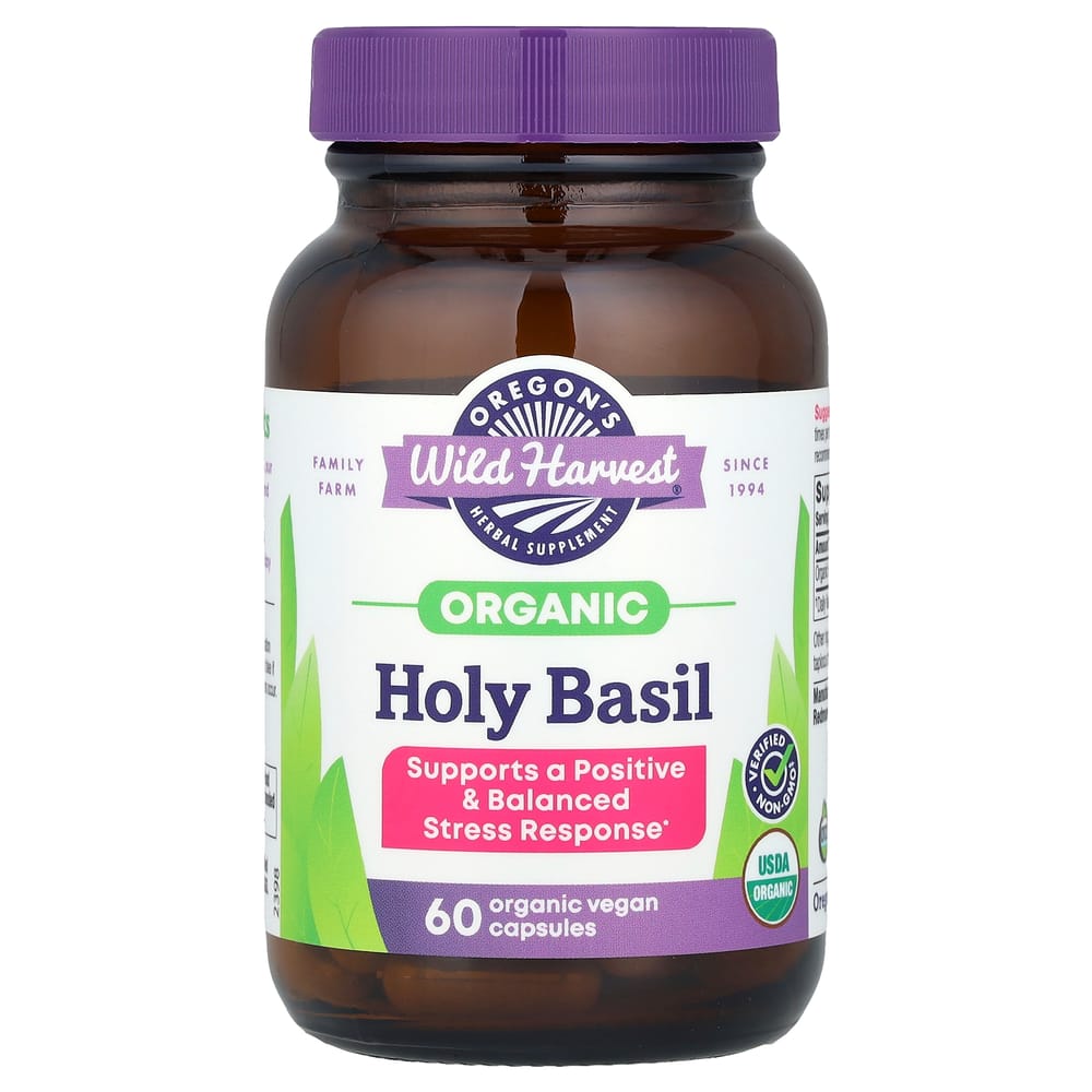 Oregon's Wild Harvest Holy Basil Veggie Capsules, 60 Counts