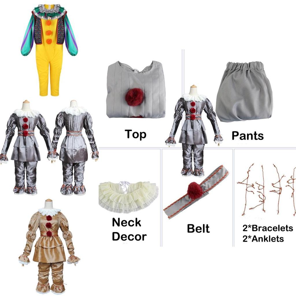 Bright And Durable Pennywise Cosplay Costume For Kids Perfect For Halloween And Role Play