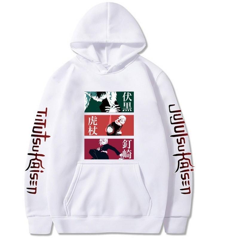 Anime Hoodie Jujutsu Kaisen Fushiguro Megumi Cosplay Sweatshirt Mens Oversized Cotton Lined Hooded Pullover Casual