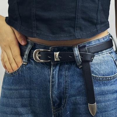 1.8Cm Genuine Leather Belt Women'S Pin Buckle Trendy Personality Retro Pure Cowhide Trousers Waist Skirt