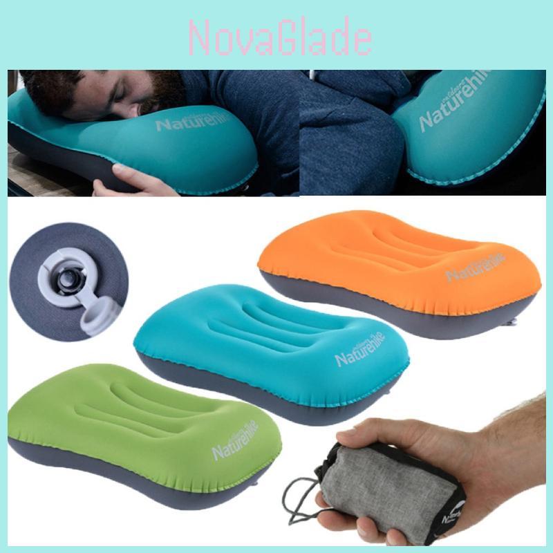 Almofada Inflável de Viagem Naturehike com Estampa de Letras Para Voos Longos e Uso ao Ar Livre