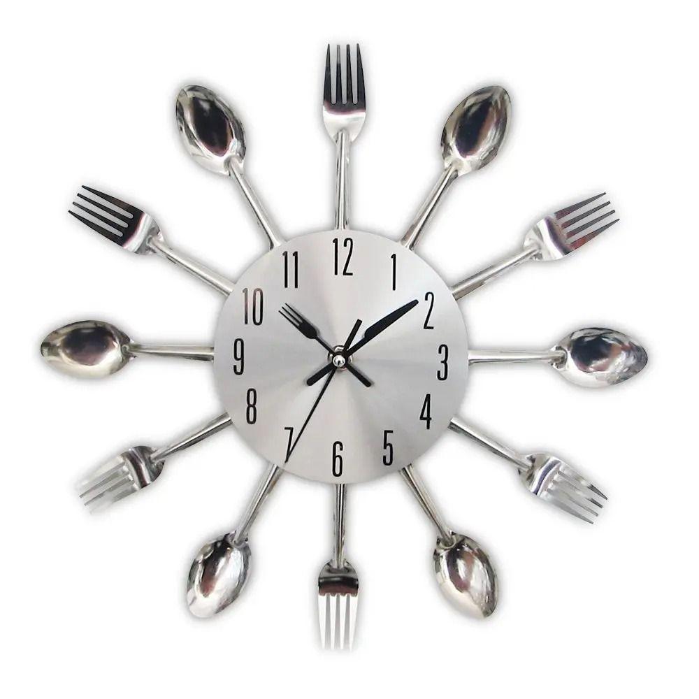 Removable Cutlery Wall Clock Modern Decorative Horloge Spoon Fork Wall Clock Restaurant