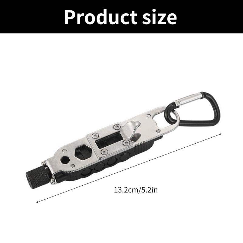 Multi Tool Screwdriver Bit with Carabiner Keychain Multifunctional Gadget Portable Screwdriver Pocket Bottles Opener