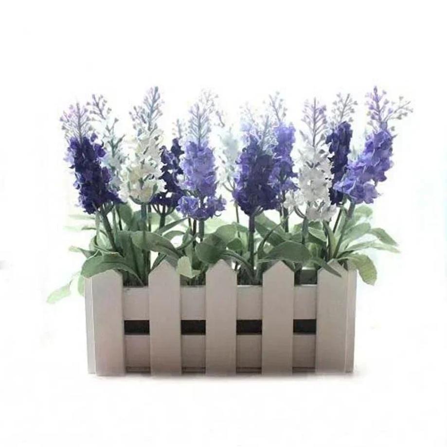 1 Pcs Artificial Lavender Flowers Leaves Bouquet Home Wedding Garden Decor Flowers
